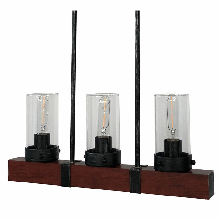 Lustra DKD Home Decor Geam Negru Maro Aluminiu (50 x 8 x 21 cm)