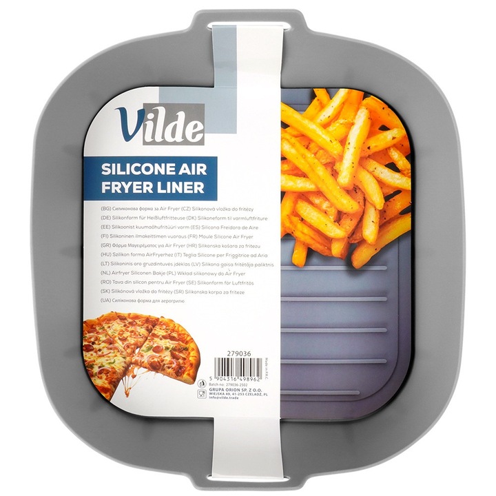 Insertie din silicon fara grasime pentru friteuza cu aer, gri, 22 cm