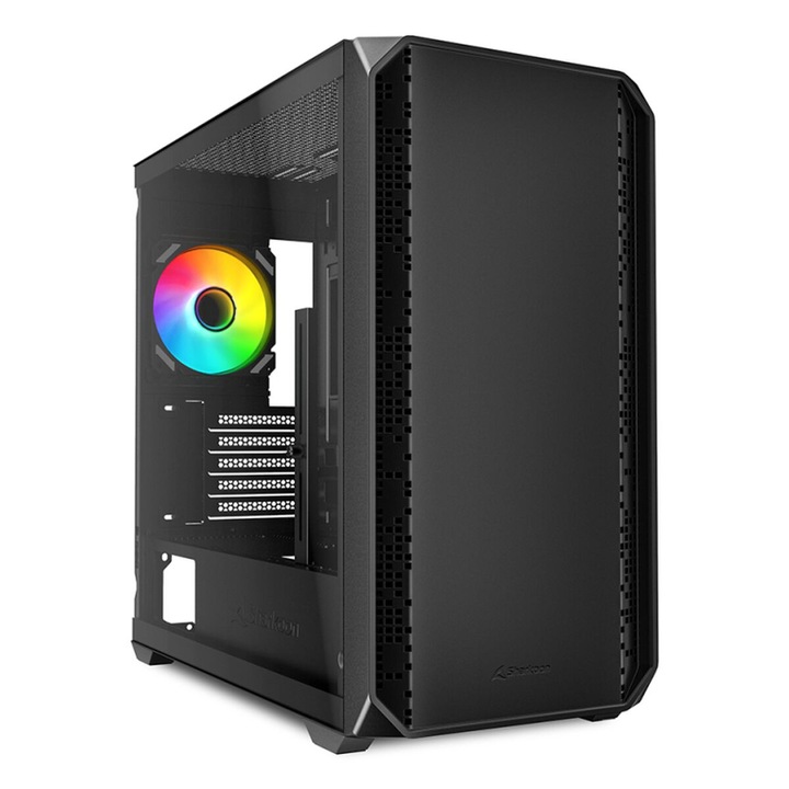 Carcasa ATX Semi-tower Sharkoon MK2 RGB, MicroATX, neagra