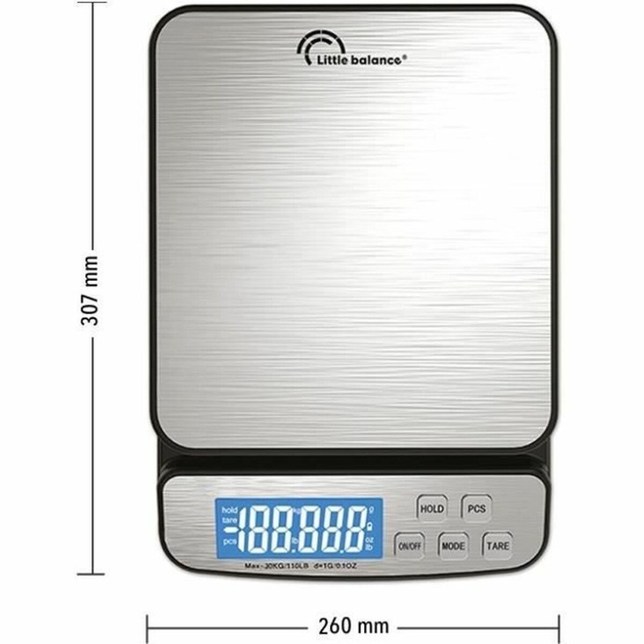Cantar de bucatarie, Little Balance, 8370, otel, capacitate maxima 30 Kg, oprire automata