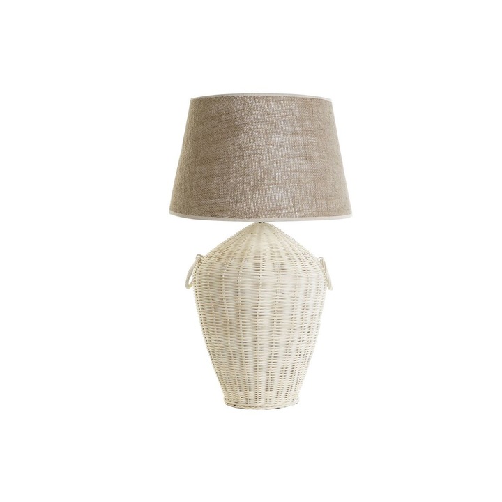 Lampa de masă DKD Home Decor alb/maro, 50W, 42x42x70cm, design tropical