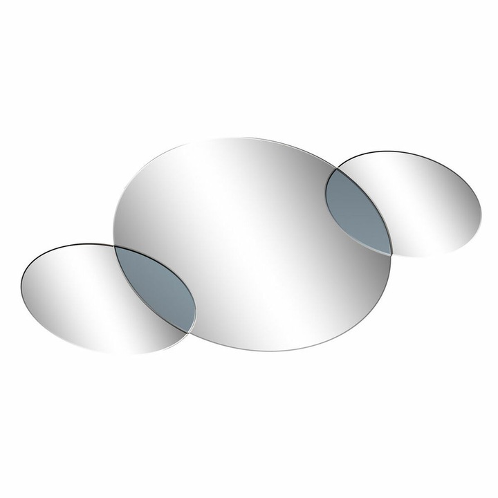 Oglinda de perete DKD Home Decor Negru Multicolor Modern Rotund Dreptunghiular Cercuri Fumuriu 134 x 2 x 61 cm – Montare pe perete