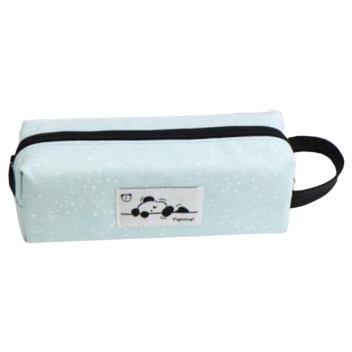 S-COOL детски училищен пенал с дръжка, 21x7x8 см, светло син с шарка