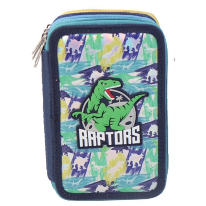 Несесер за моливи с цип, модел "Raptors", S-COOL, светлосин