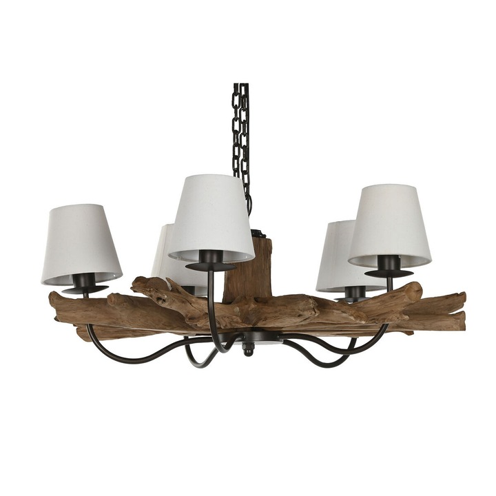 Candelabru Home Esprit, Fier/Lemn de tec, 90x90x35cm