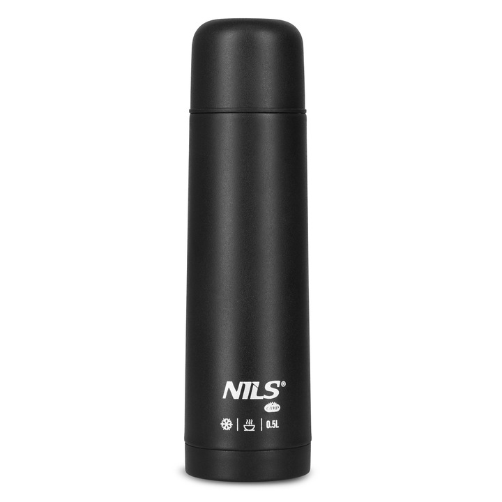 Termos NILS CAMP NC3803, 0,5L, inox, 12h cald, 24h rece, 24,3x9,9cm