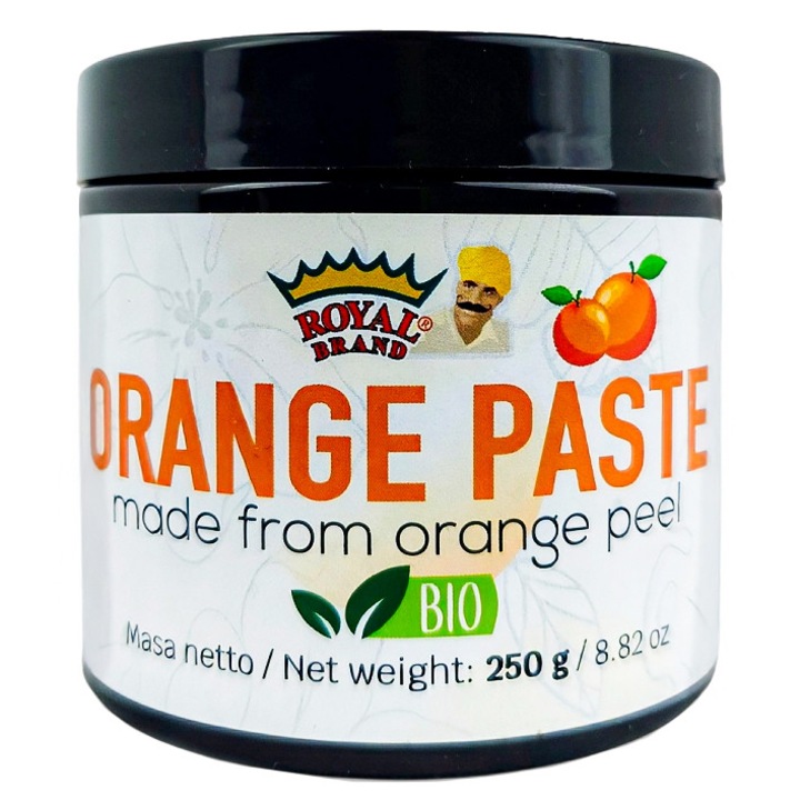 Pasta BIO de portocale Royal Brand 250 g, fara conservanti, fara arome artificiale