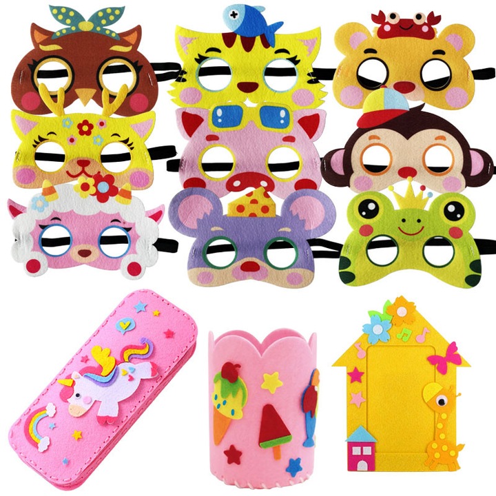 Комплект от 12 Монтесори креативни елемента за деца, Фея Еднорог, ярки цветове, 23x9.5x4см