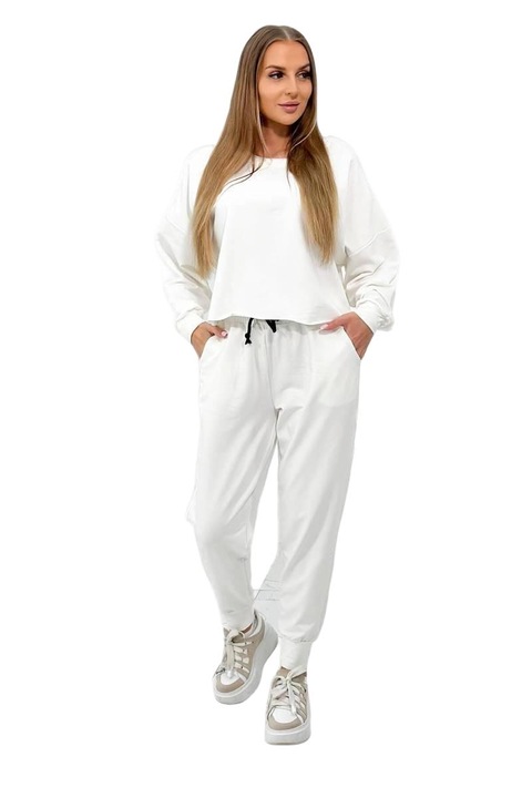 Compleu dama, alb, bumbac, elastan, S-M INTL