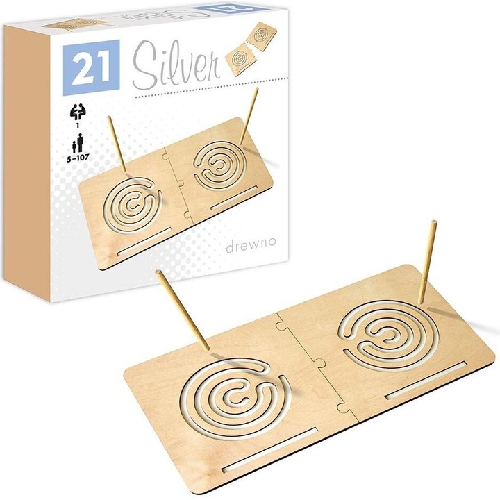 Szimmetrikus labirintus, EZÜST, 30x30cm