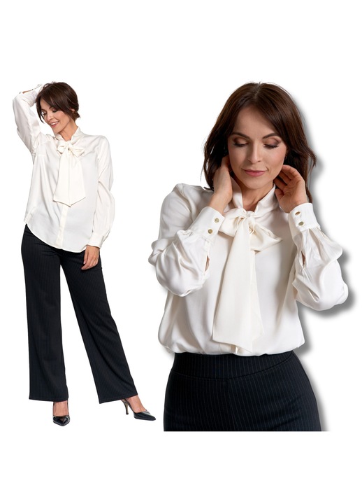 Camasa dama, Moraj, bluza eleganta alba, croiala slim, viscoza