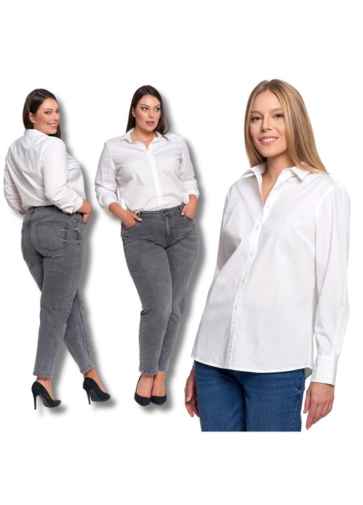 Noi ing, Moraj, csikos, pamut, hosszu ujju, Fehér