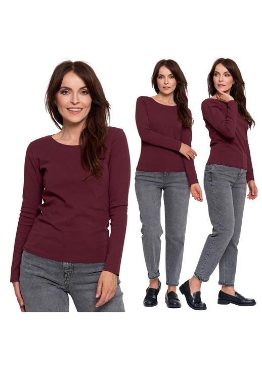 Bluza dama, Moraj, simpla, cu maneca lunga, clasica, visiniu