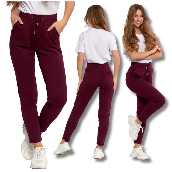 Női sportnadrág, Moraj, kényelmes, klasszikus, piros, S INTL