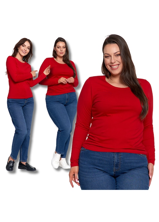 Bluza dama, Moraj, maneca lunga, rosu