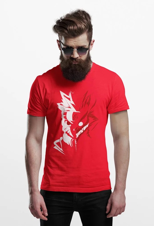 Unisex polo D&B 150 AN00007 Naruto Melange narancs, Piros