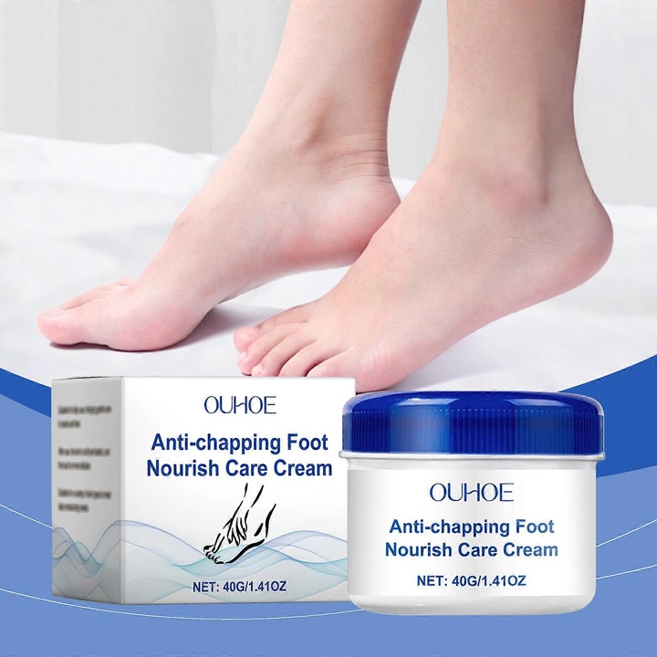Lábápoló krém, 2 db, hidratálja, kisimítja a száraz, repedezett bőrt, OUHOE