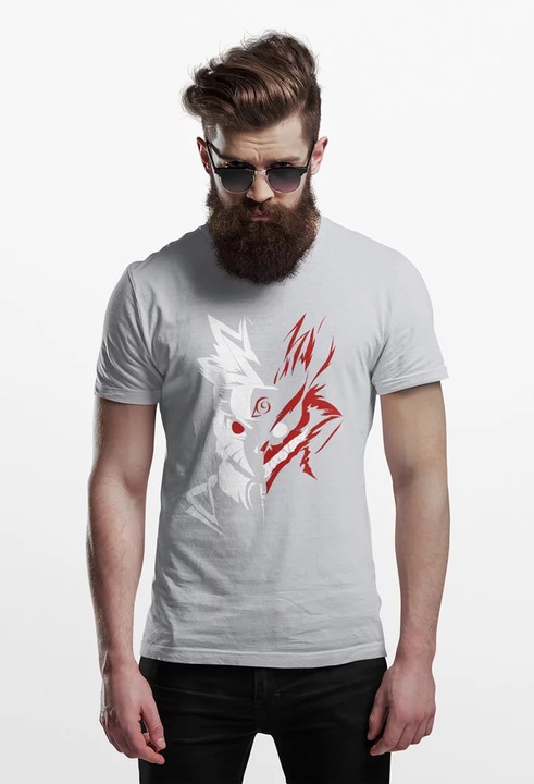 Unisex polo D&B 150 AN00007 Naruto, Világosszürke