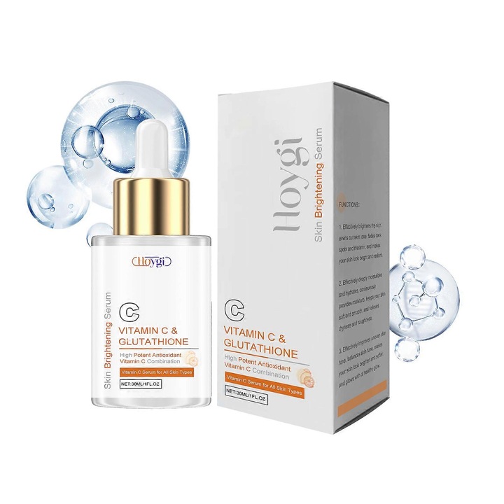 Ser facial cu vitamina C, set 2pcs, hidratant, pentru ton uniform al pielii