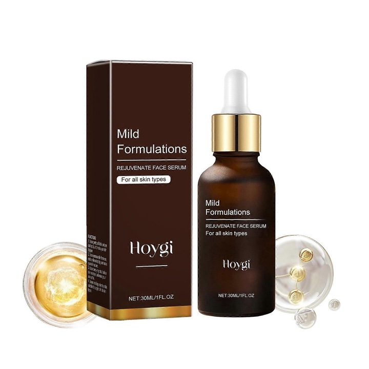 Ser hidratant pentru revitalizarea pielii, Hoygi, antiimbatranire, iluminare, 30ml