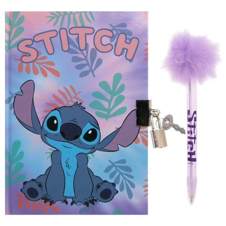 Дневник B6 с химикалка и катинар Lilo & Stitch – 60 листа – Ученически пособия за деца – Идеален подарък за момичета – Antbro