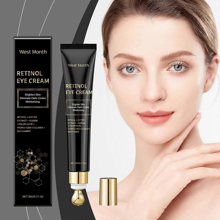 Crema pentru ochi anti-rid si cearcane, cu cafeina si acid hialuronic, set 2 bucati, 50ml