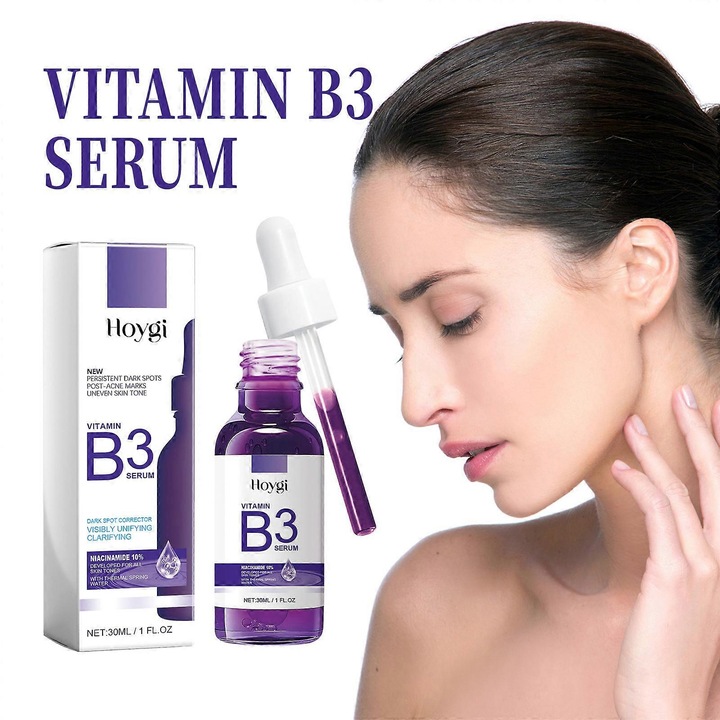 Serum corector pete intunecate, B3, cu Melasyl anti-imbatranire + 10% Niacinamida, set 3 piese, pentru ten, culoare maronie