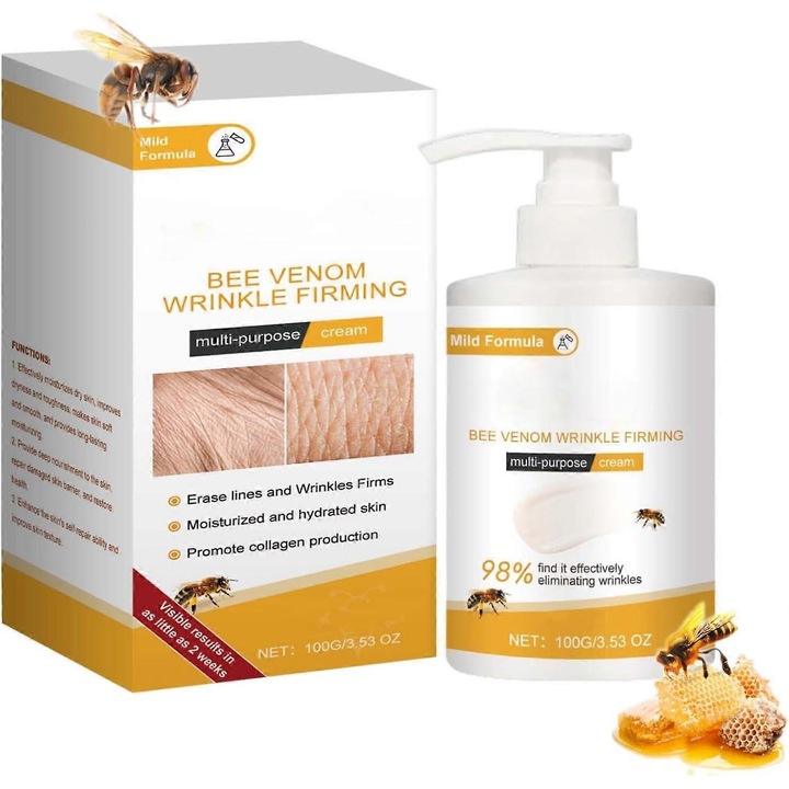 Крем за лице с пчелна отрова, против стареене, дълбока хидратация