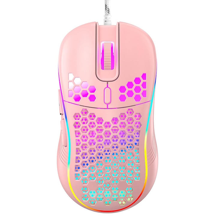 Mouse gaming, Mingzhi®，7200 DPI，ultrausor (70 g), ，2, 4GHz/Bluetooth 5.2, 6 butoane, rosu