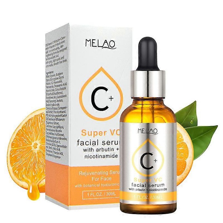 Serum cu Vitamina C pentru fata, cu Acid Hialuronic si Niacinamida