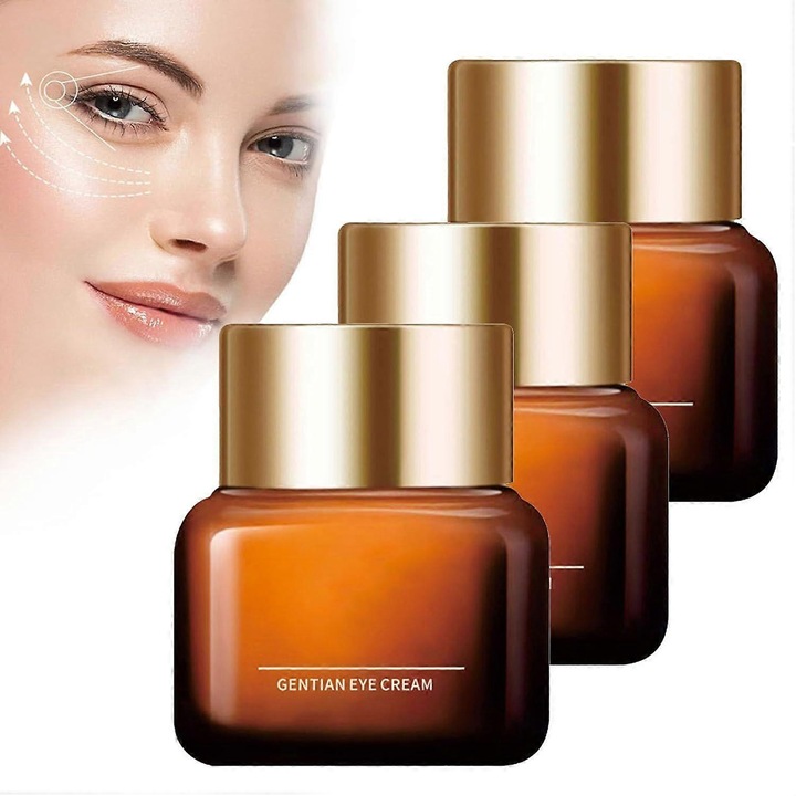 3 darabos ránctalanító szemkörnyékápoló krém szett tárnicskivonattal, 20 g, sötét karikákra és puffadtságra