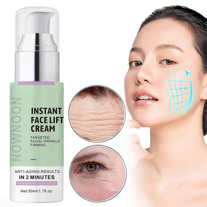 Crema de fata lifting instant, 2PCS, cu acid hialuronic, extracte din plante, pentru netezirea ridurilor si fermitatea pielii