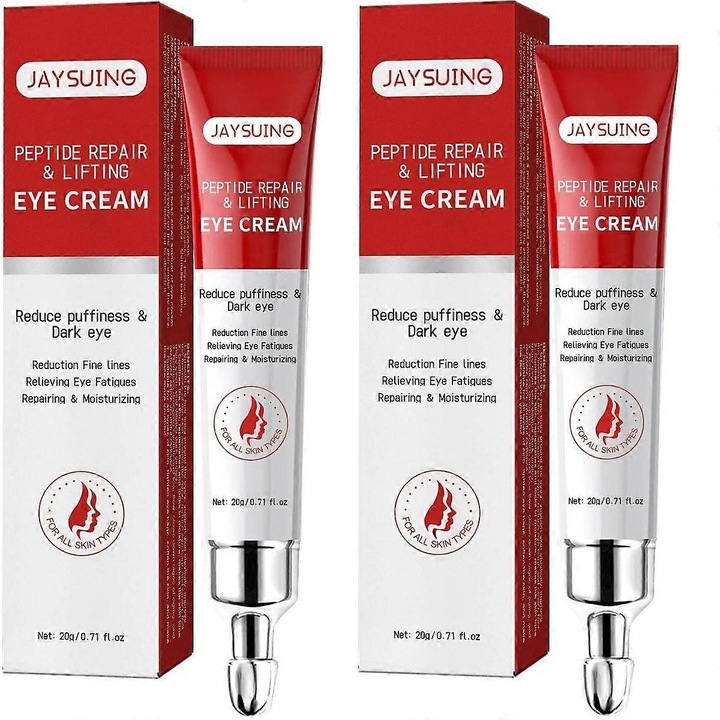 Crema de ochi anti-imbatranire, Jaysuing, 2 bucati, pentru reducerea pungilor si cearcanelor, non-grasa, pentru toate tipurile de ten