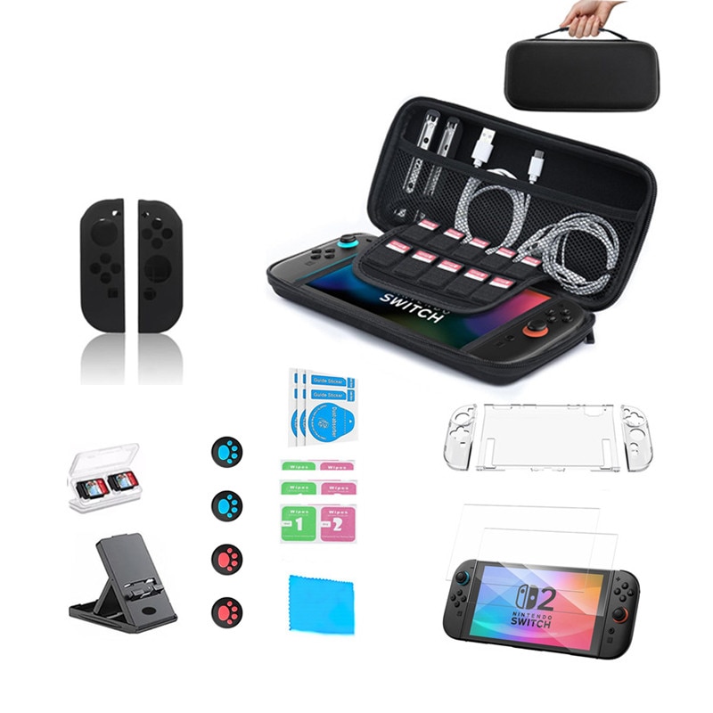 Set accesorii consola, AjieQaQ, Nintendo Switch 2, 24 Piese