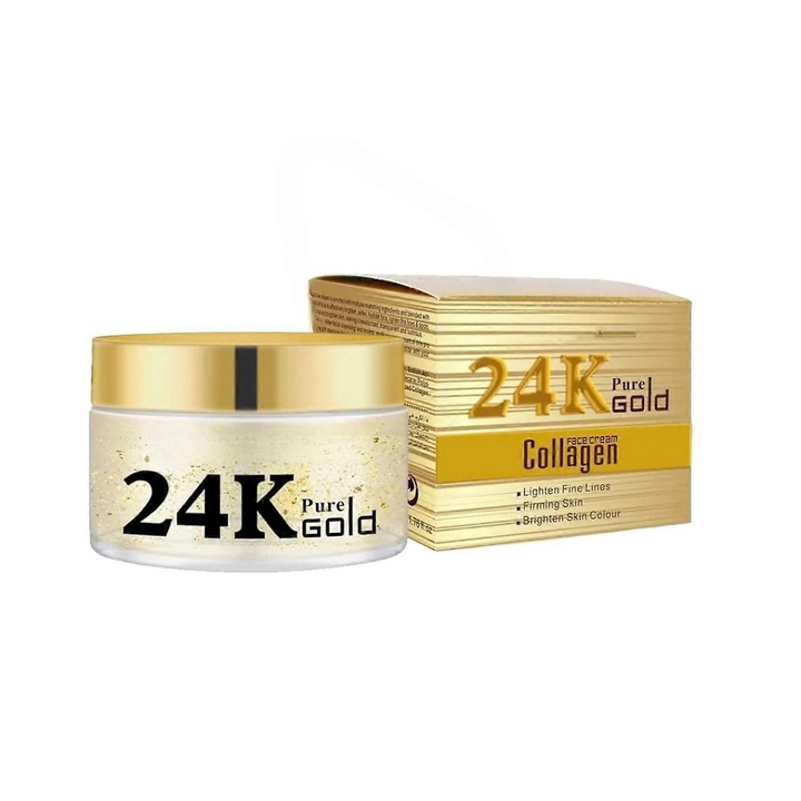 24K kollagénnel dúsított arckrém, intenzív hidratálás, javítja a bőr rugalmasságát