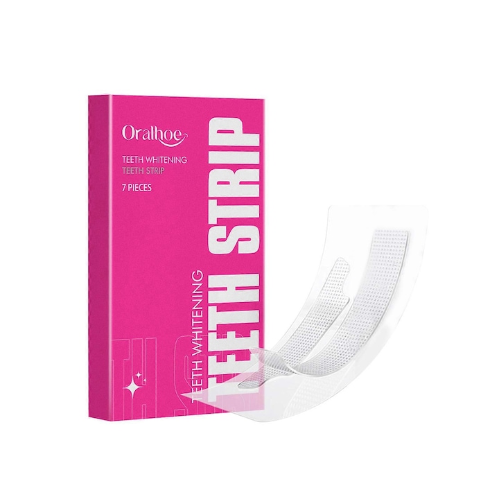 Set 7 plasturi dentari, Oralhoe, Imbunatatire albire dinti, efect vizibil, formula blanda, 2 bucati