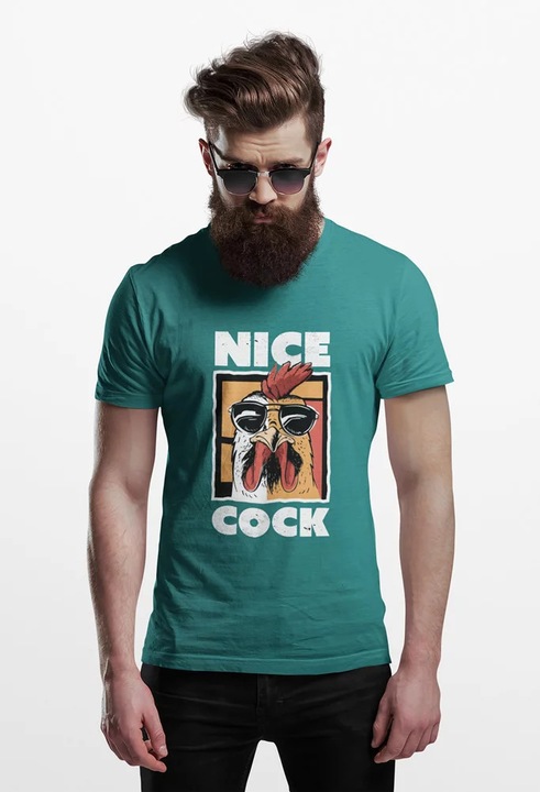 Uniszex polo, D&B 150 EB00025 Nice Cock, Melange kék