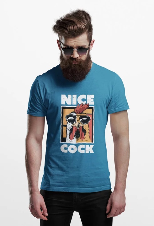 Uniszex polo, D&B 150 EB00025 Nice Cock, Zafír kék