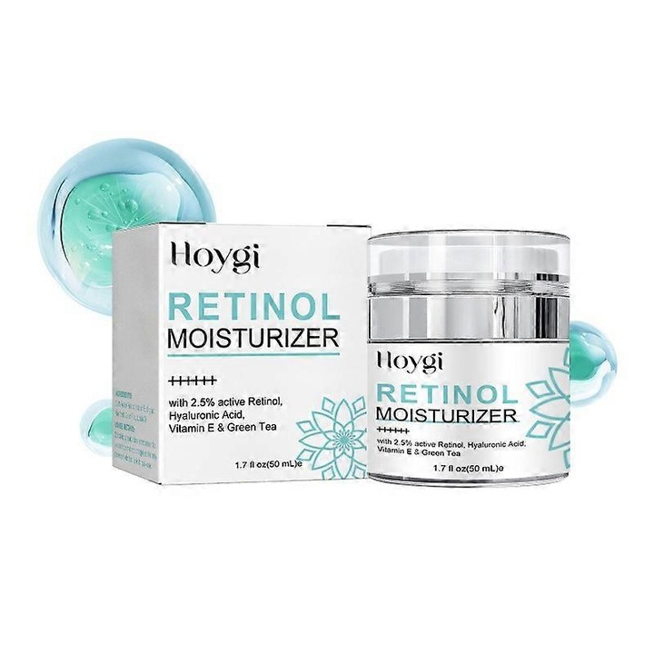 Arckrém retinollal és hialuronsavval, 2 darabos készlet, öregedésgátló, 2,5% retinol, többszínű