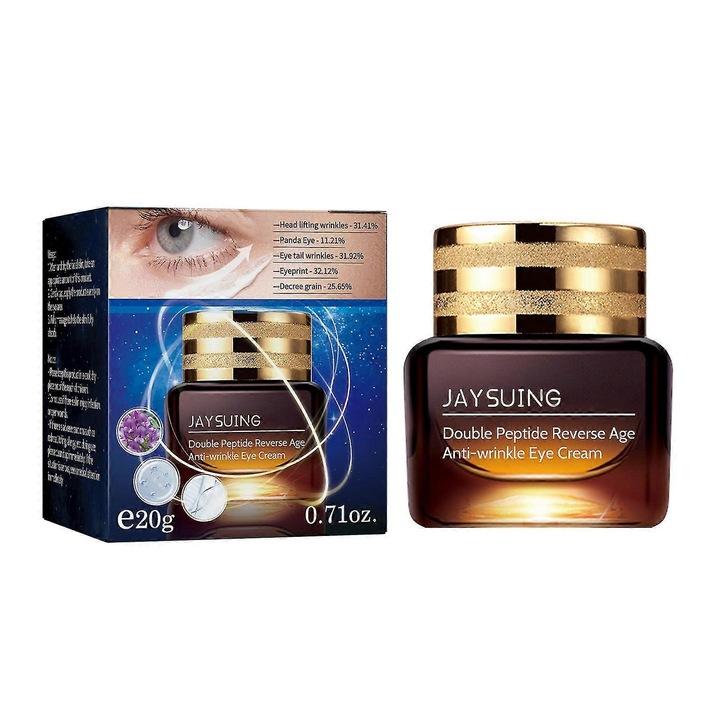 Крем за околоочен контур против бръчки JAYSUING, 3 броя, интензивна хидратация, подобрява еластичността на кожата, 20г
