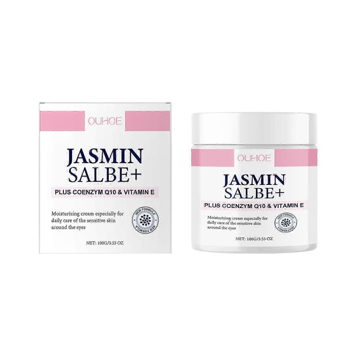 Jázmin szemkörnyékápoló krém, 3 darab, Ouhoe, ránctalanító, hidratáló, sötét karikákra, vegán