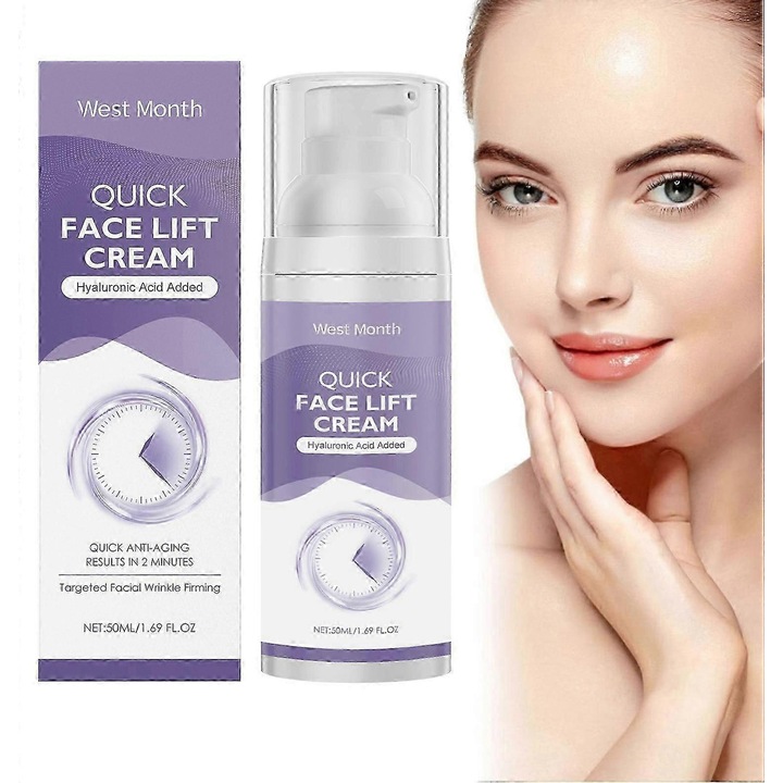 Azonnali lifting arckrém, ideiglenes bőrfeszesítő hatás, öregedésgátló, olajmentes, 50ml