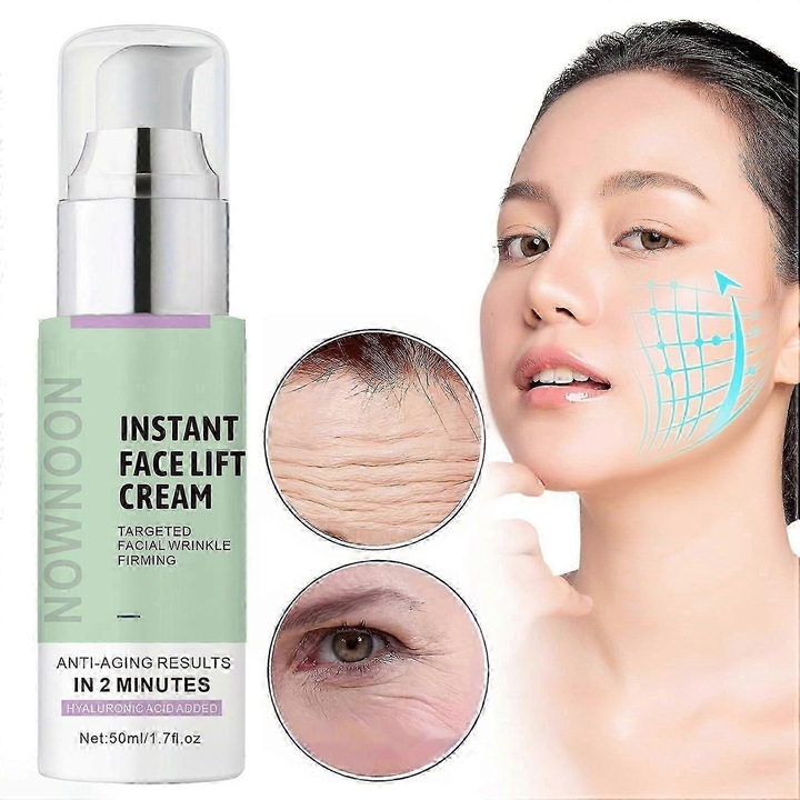Crema de fata lifting instant, cu extracte naturale, anti-imbatranire, pentru netezirea ridurilor
