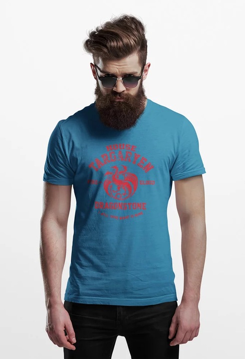 Uniszex polo, D&B 150 MO00093 Targaryen - Meret, Zafír kék