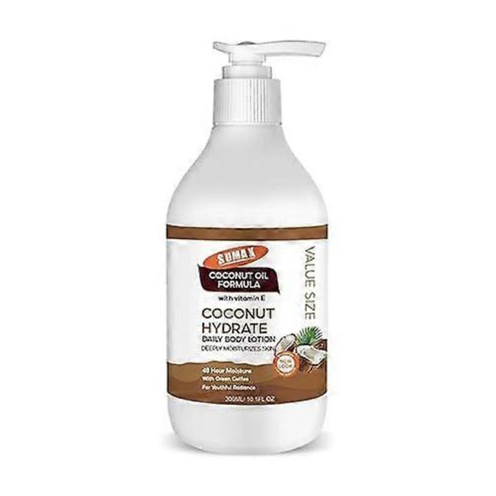 Kókuszolajos testápoló, hidratáló és feszesítő, friss illatú, pumpás flakonban