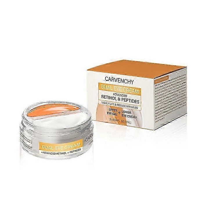 Крем за очи 2 в 1, Carvenchy, с екстракт от Coffea Arabica, за бръчки, тъмни кръгове и подпухналост, 3 броя