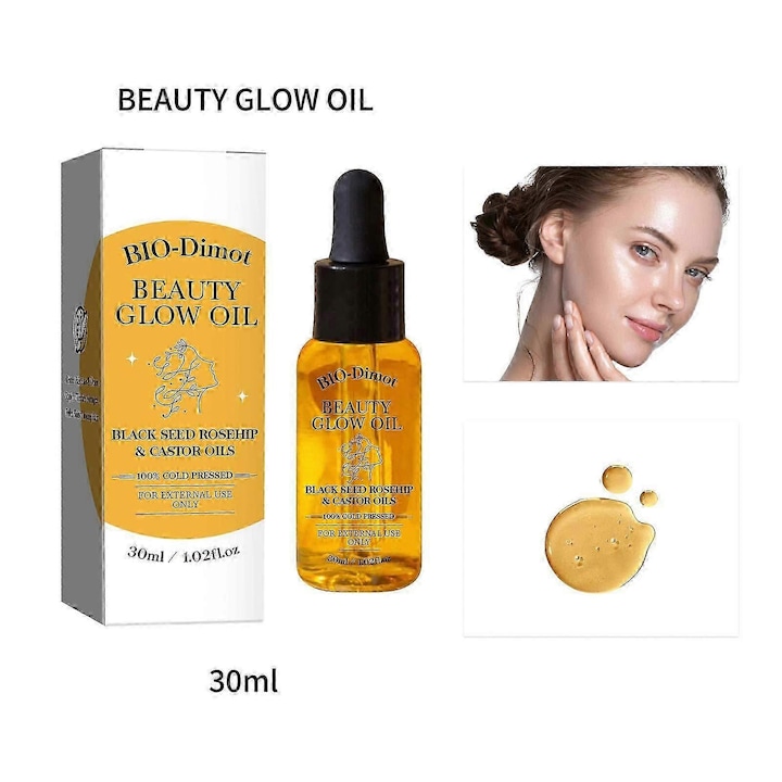 Ulei de fata organic cu rasina de tamaie, uleiuri de seminte negre, ricin si jojoba, anti-imbatranire, 30ml