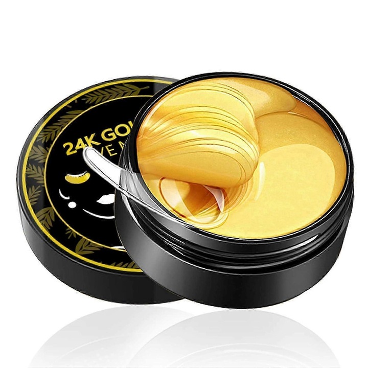 Masca pentru ochi, 24k Gold, set 60 buc, reduce cearcane, umflaturi si riduri