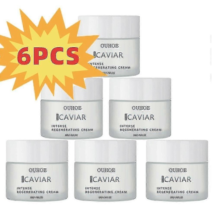 Крем за лице с екстракт от хайвер, Ouhoe, хидратиращ и стягащ, комплект от 6 броя