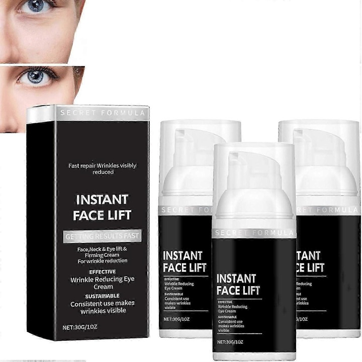 3 darabos öregedésgátló szemkörnyékápoló krém puffadás és ráncok ellen, intenzív hidratálás